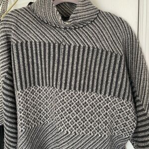 Black and Gray Striped Cashmere Sweater